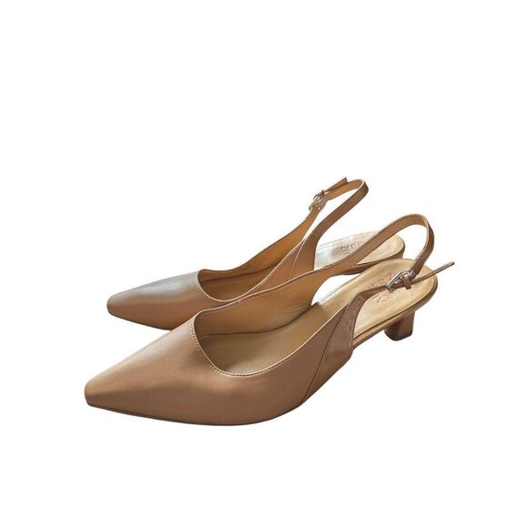 Naturalizer Slingback Pumps Size 11 Tan Pointed Toe Dress Shoes - Picture 2 of 9